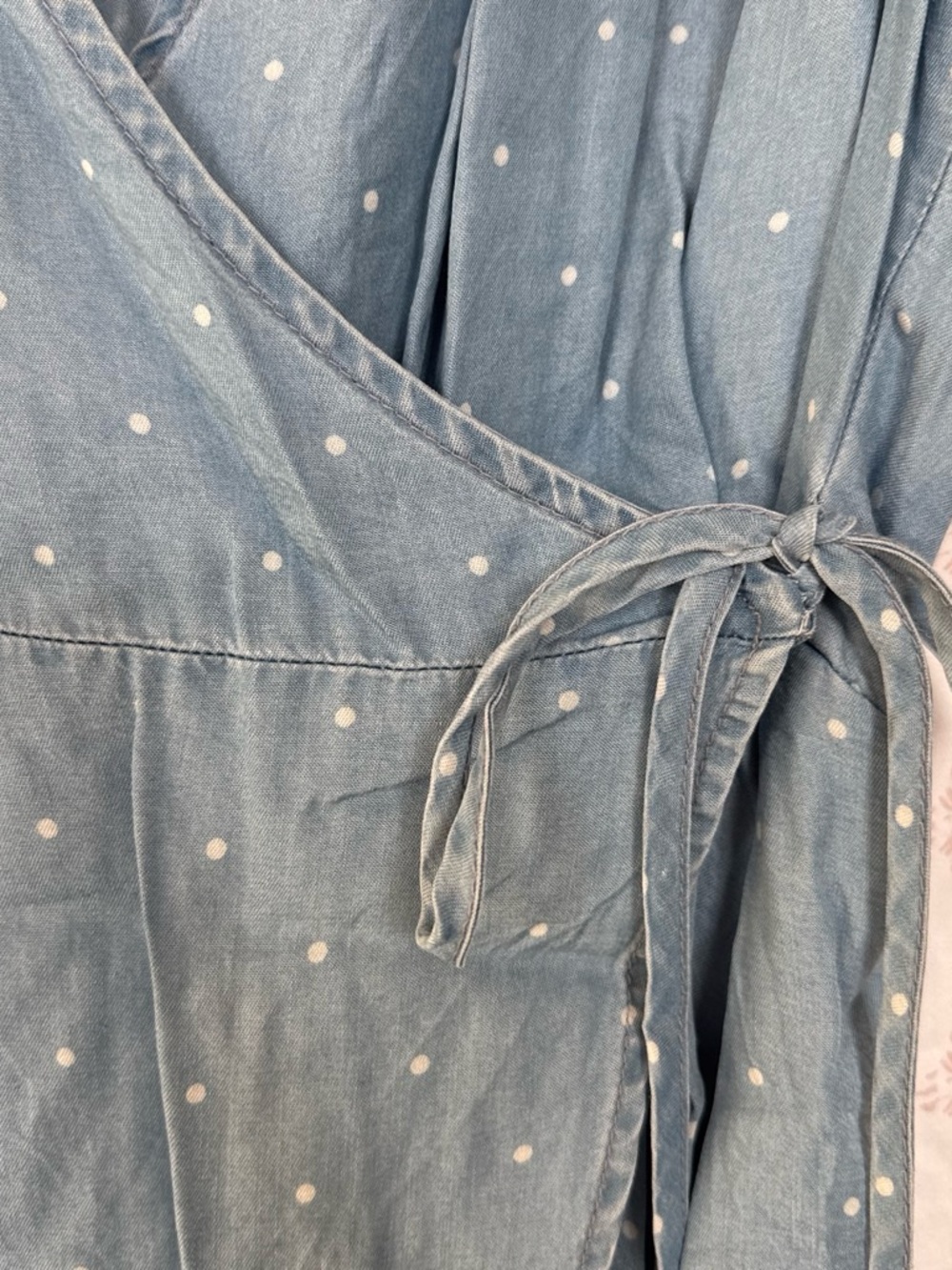 Blue Rain Light Blue Polka Dot Wrap Top - Picture 2 of 3